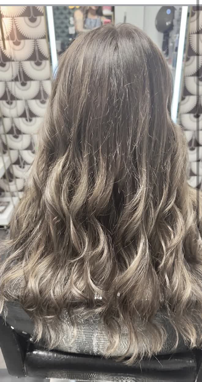 Warm brassy tones neutralized to cool dimensional color — multiple angles